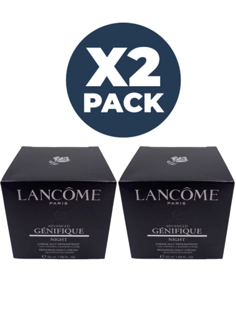 Lancôme Advanced Génifique Anti-Aging Night Cream 50ml New (pack of 2)